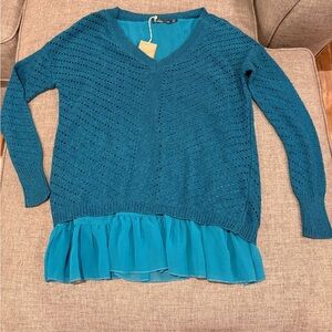 Prana NWT Ellery Sweater ~Mosaic Blue XS